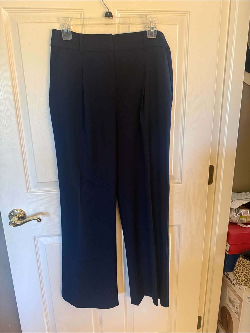 LOFT Peyton Trouser Navy Wide-Leg Dress Pants 6P NWT